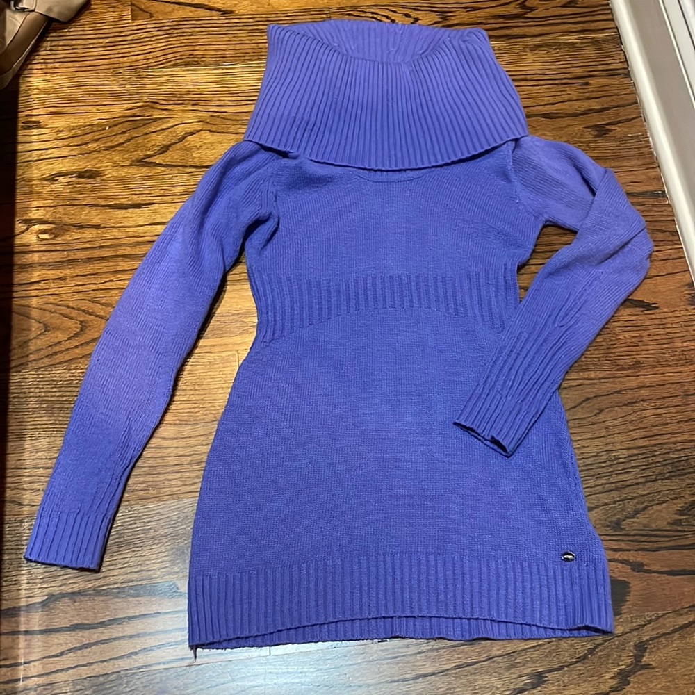 Guess Periwinkle Cowl Neck Tunic Sweater Size S